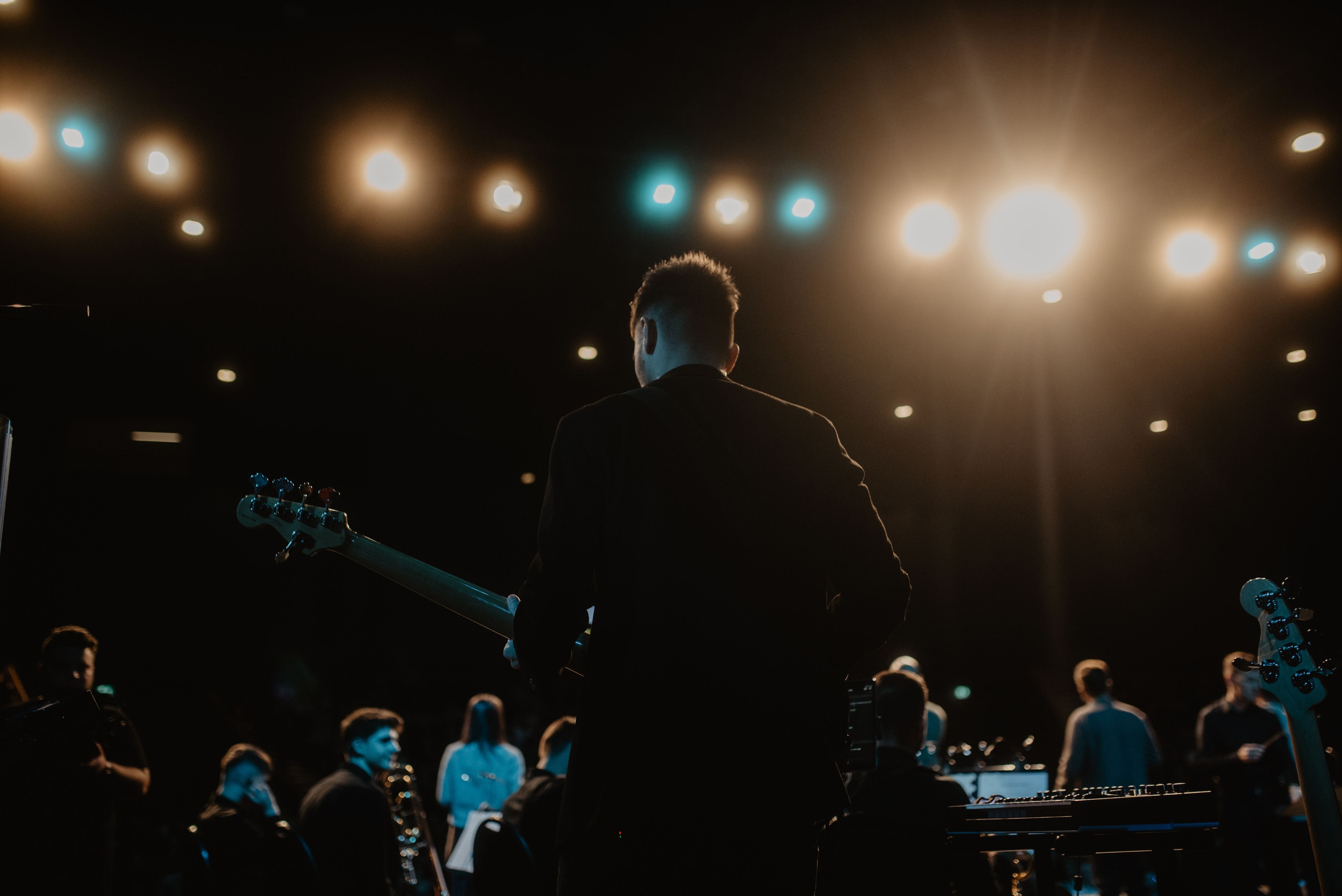 Worship leader on stage